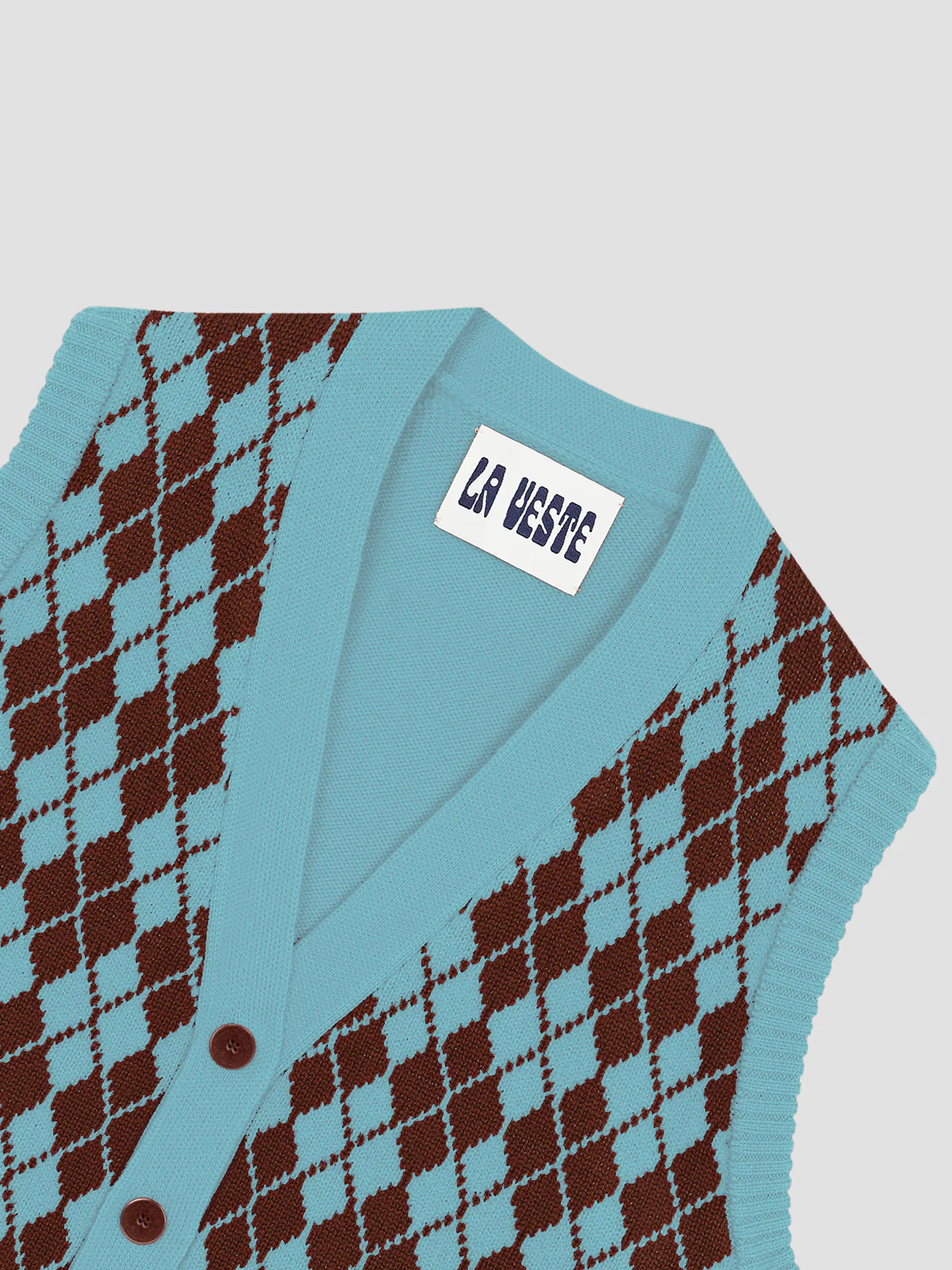 Arlequín Knit Vest Turquoise - Image 3