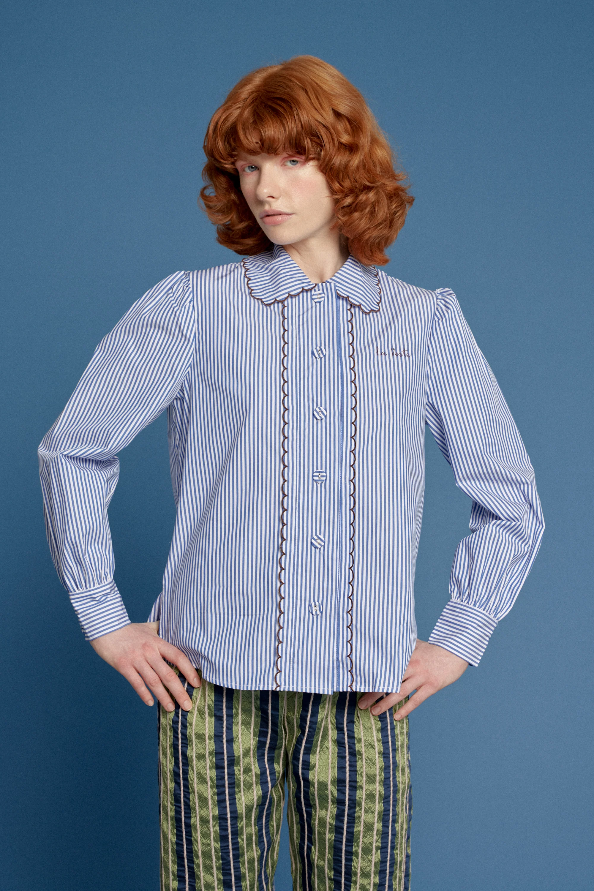 Blackboard Shirt Striped Blue - Image 3