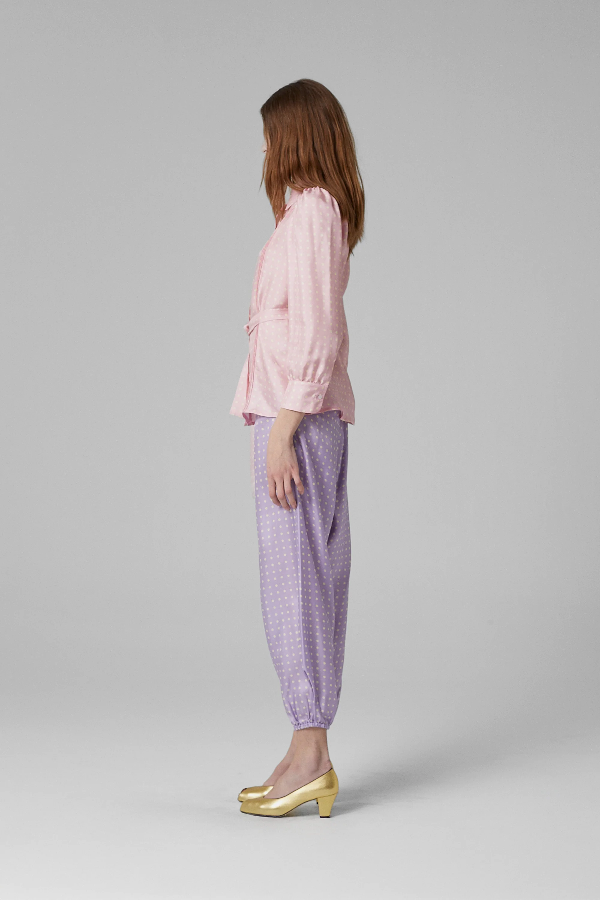 Boogie Silk Dots Pants Lila - Image 3