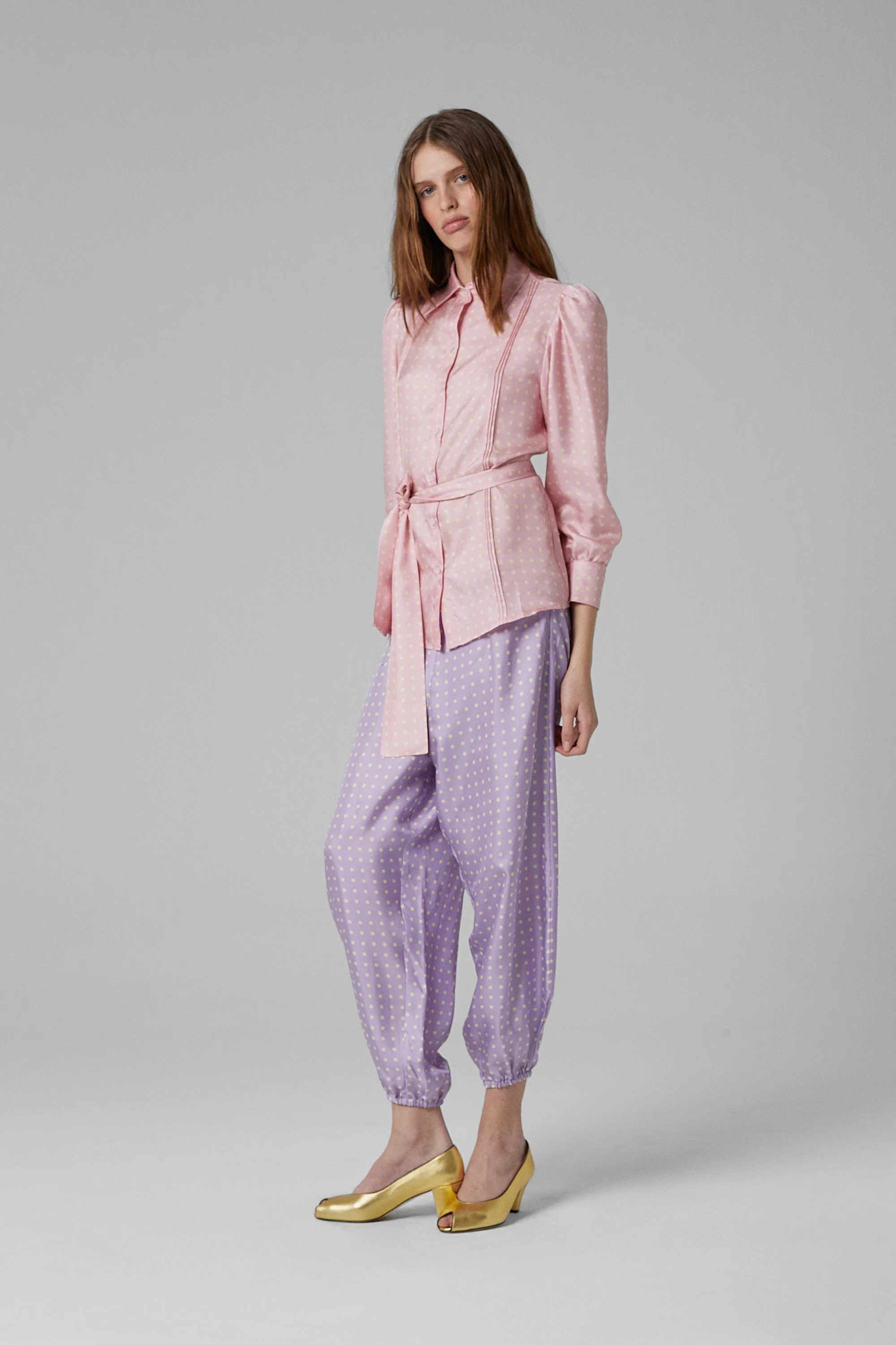 Boogie Silk Dots Pants Lila - Image 4
