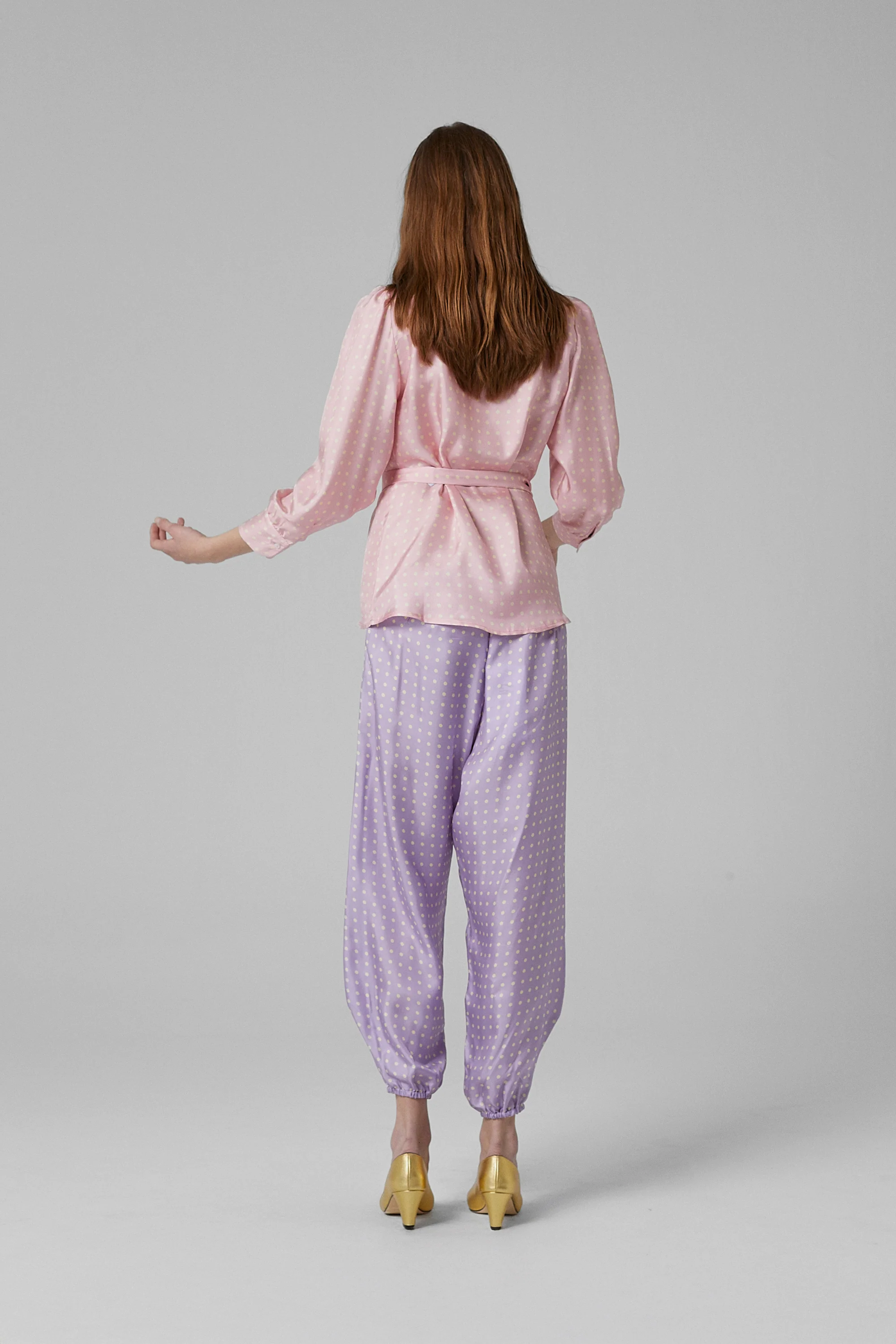 Boogie Silk Dots Pants Lila - Image 5