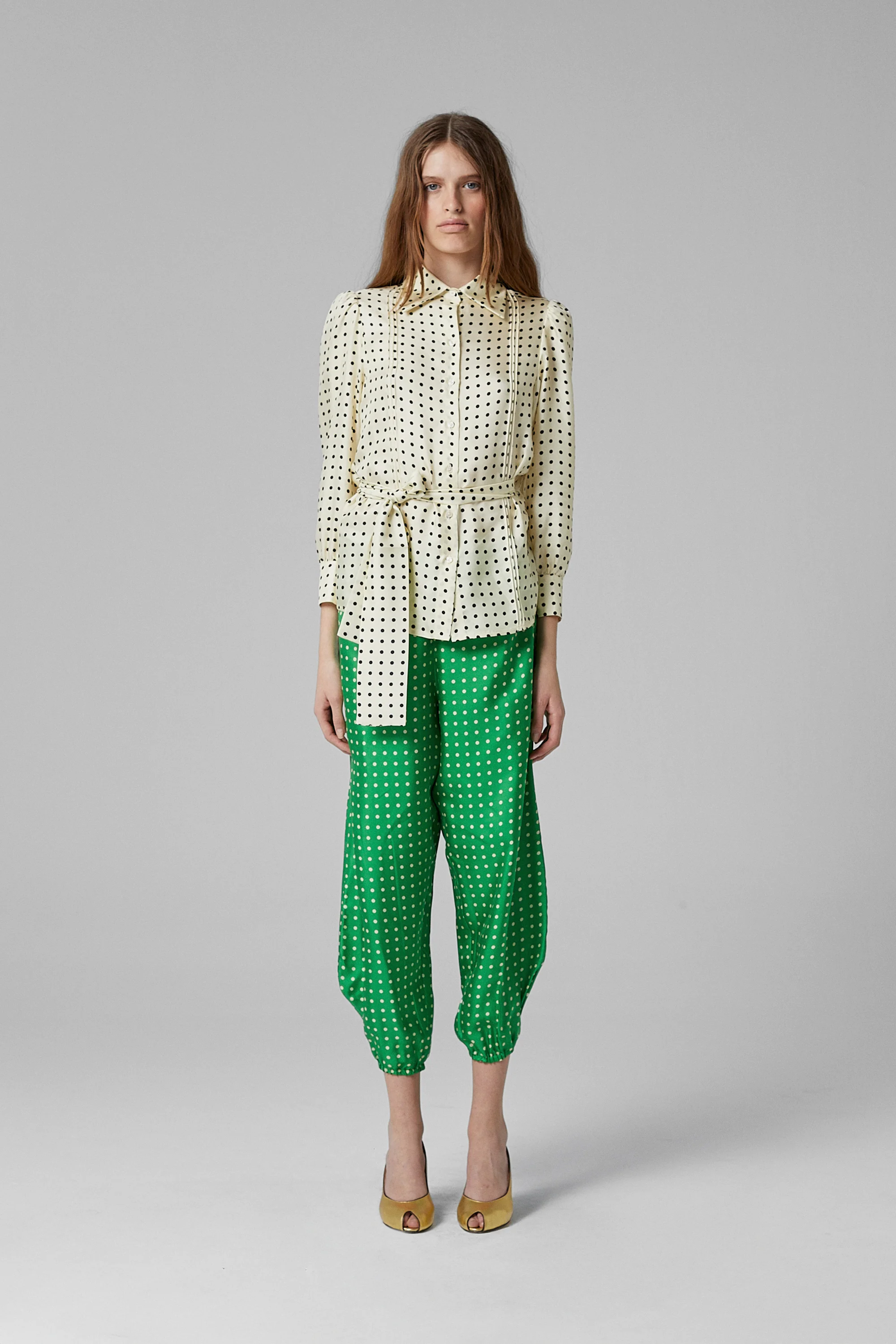 Boogie Silk Dots Pants Green - Image 2