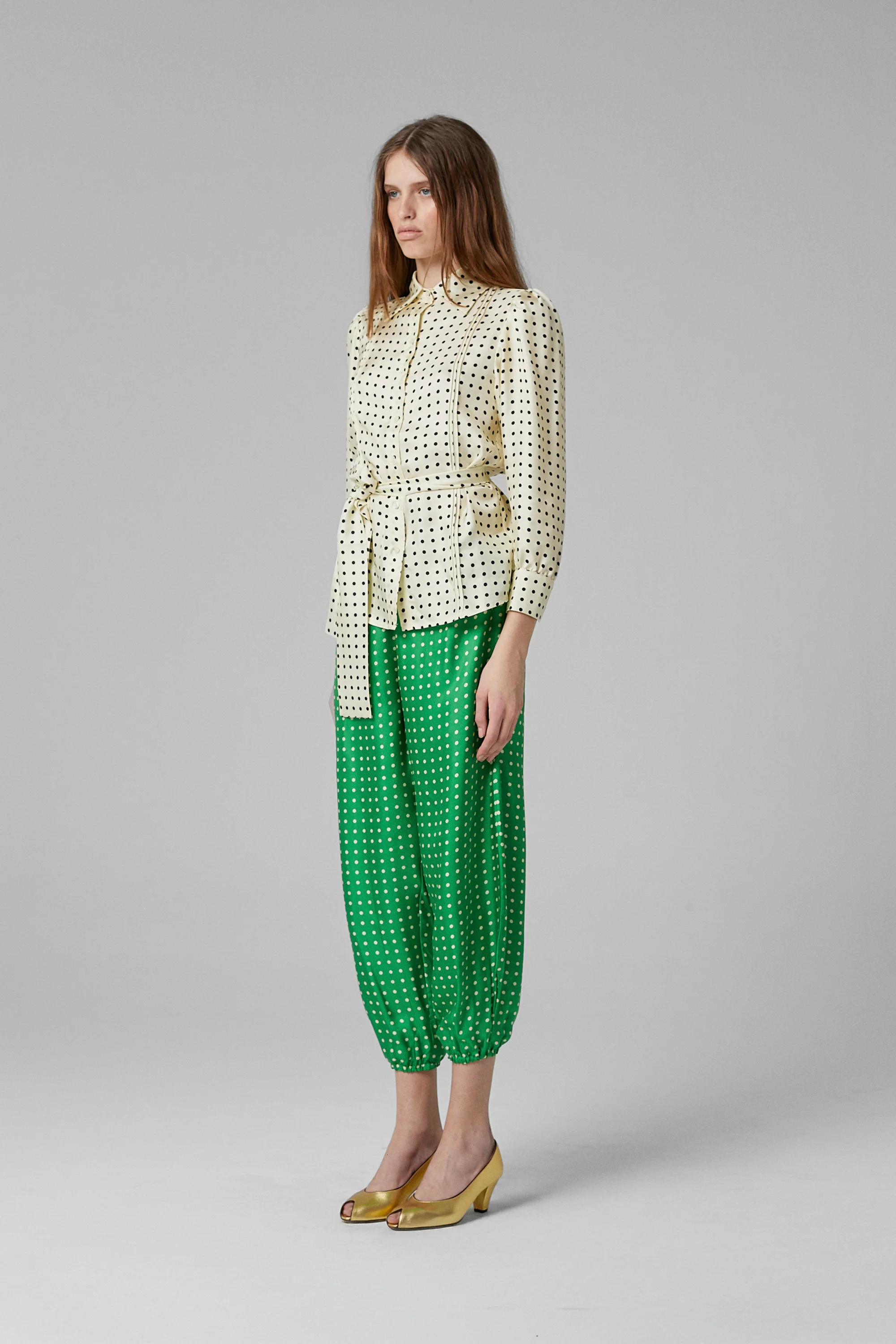 Boogie Silk Dots Pants Green - Image 3