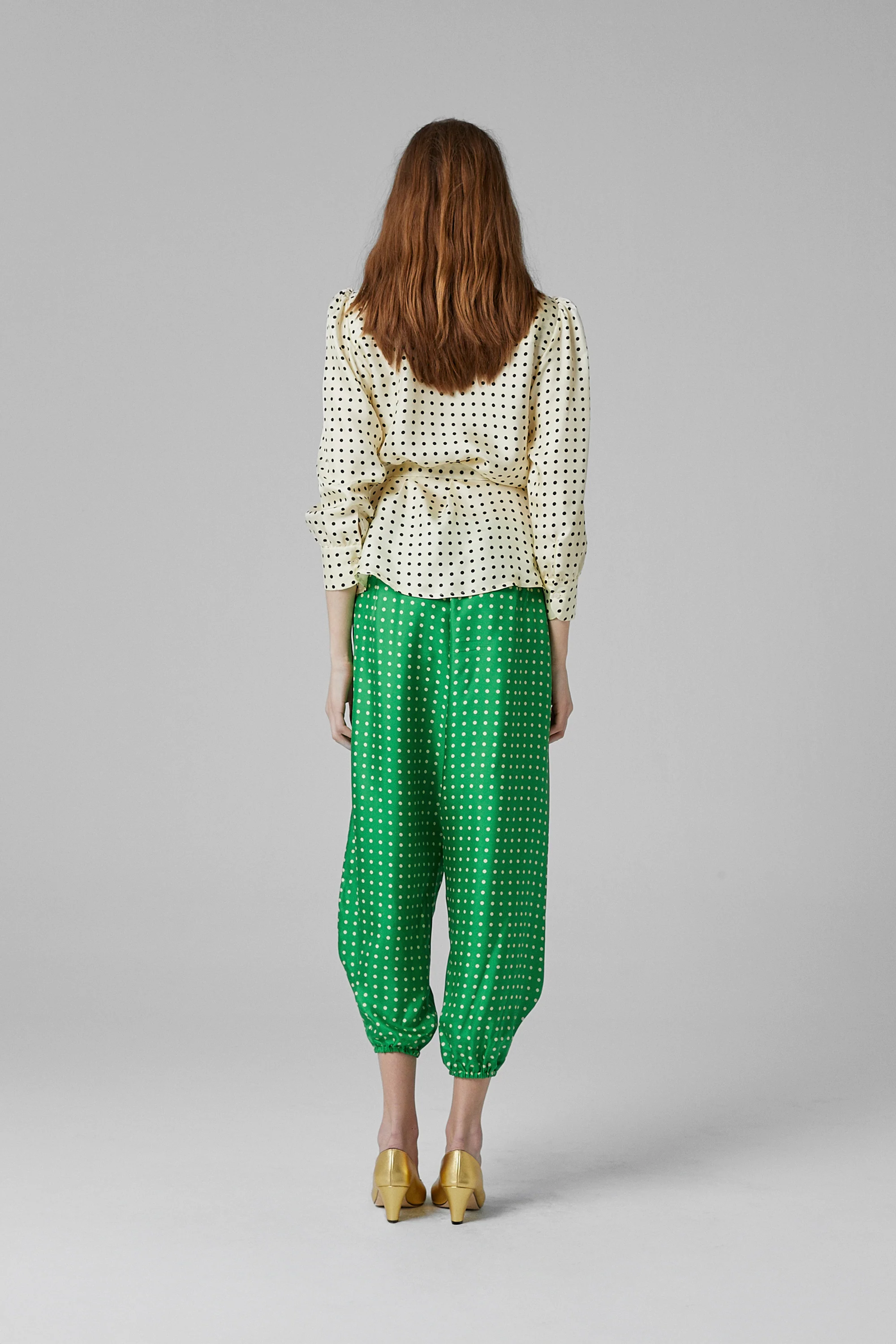 Boogie Silk Dots Pants Green - Image 4