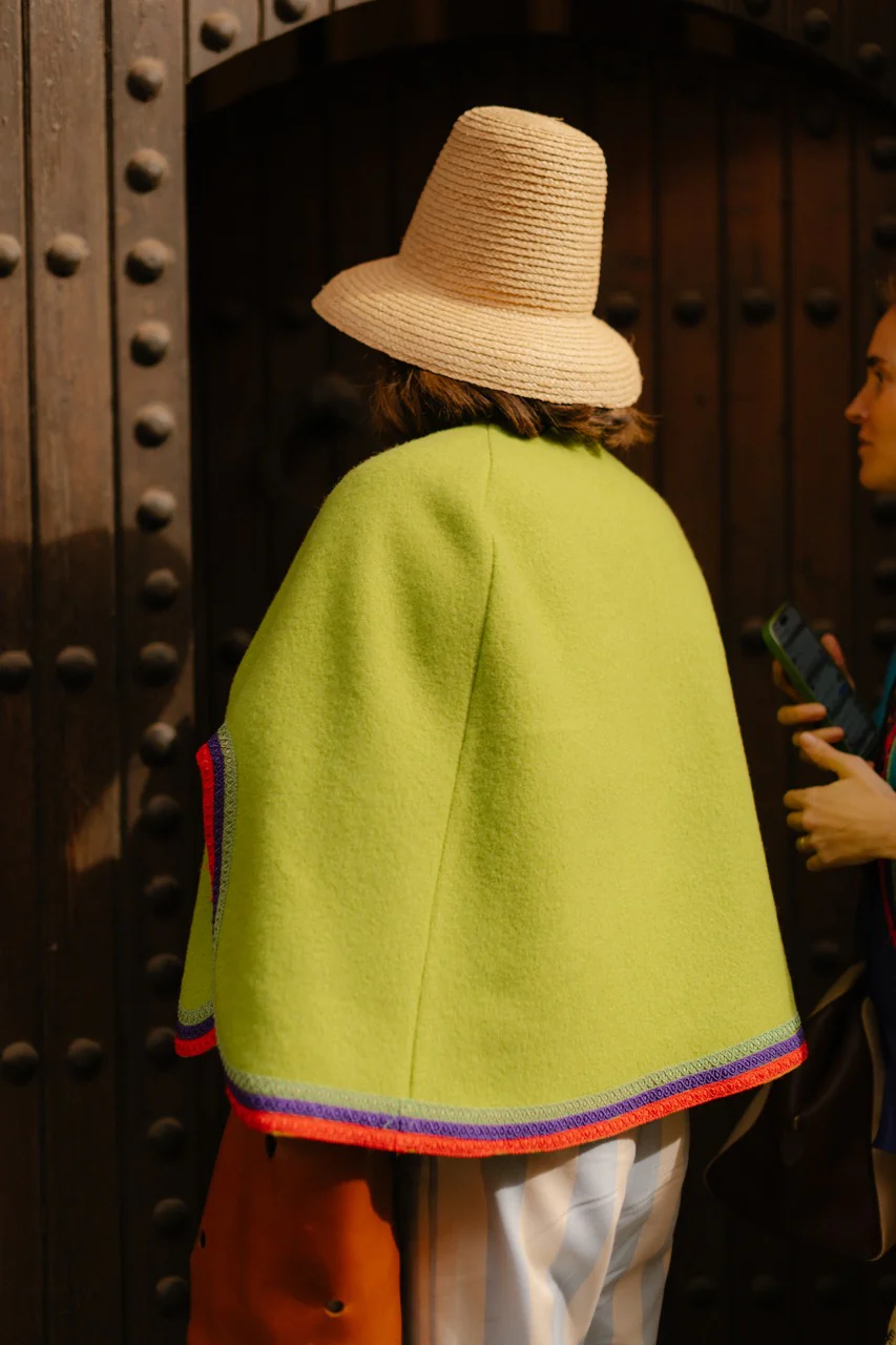 Candy Lime Wool Cape - Image 6