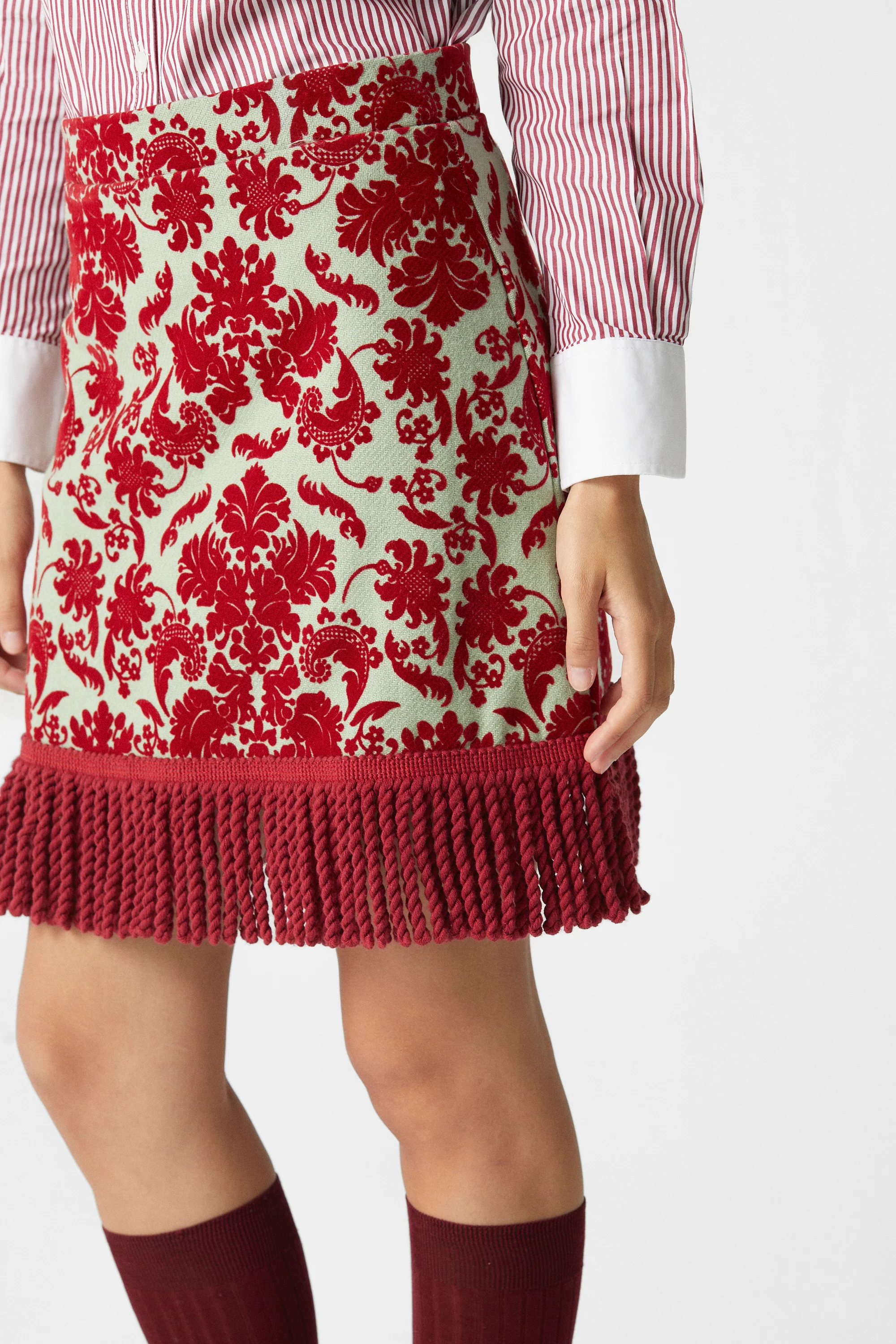 Cher Mini Skirt Wool Green - Image 2