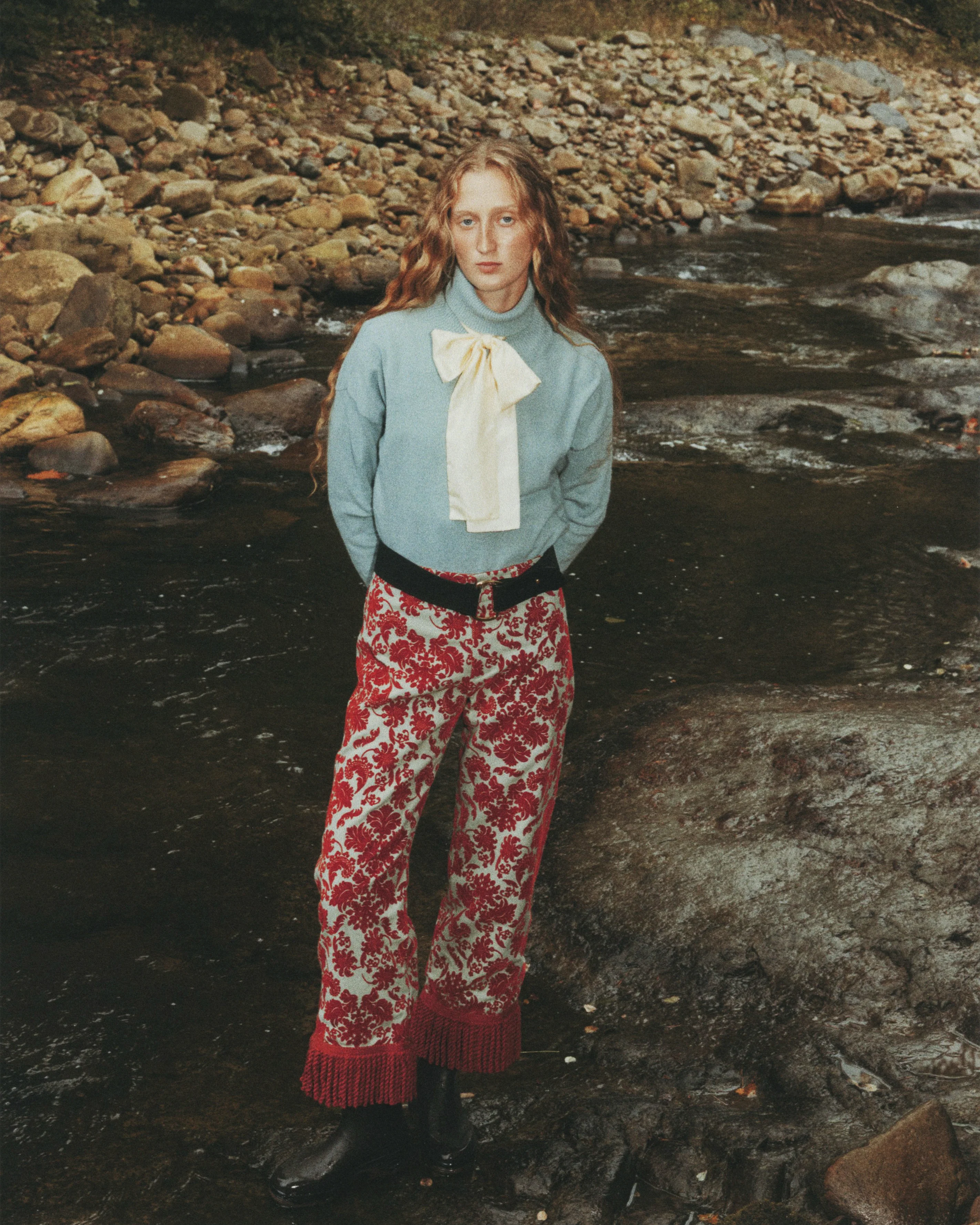 Fringed Jason Wool Pants Green - Image 3