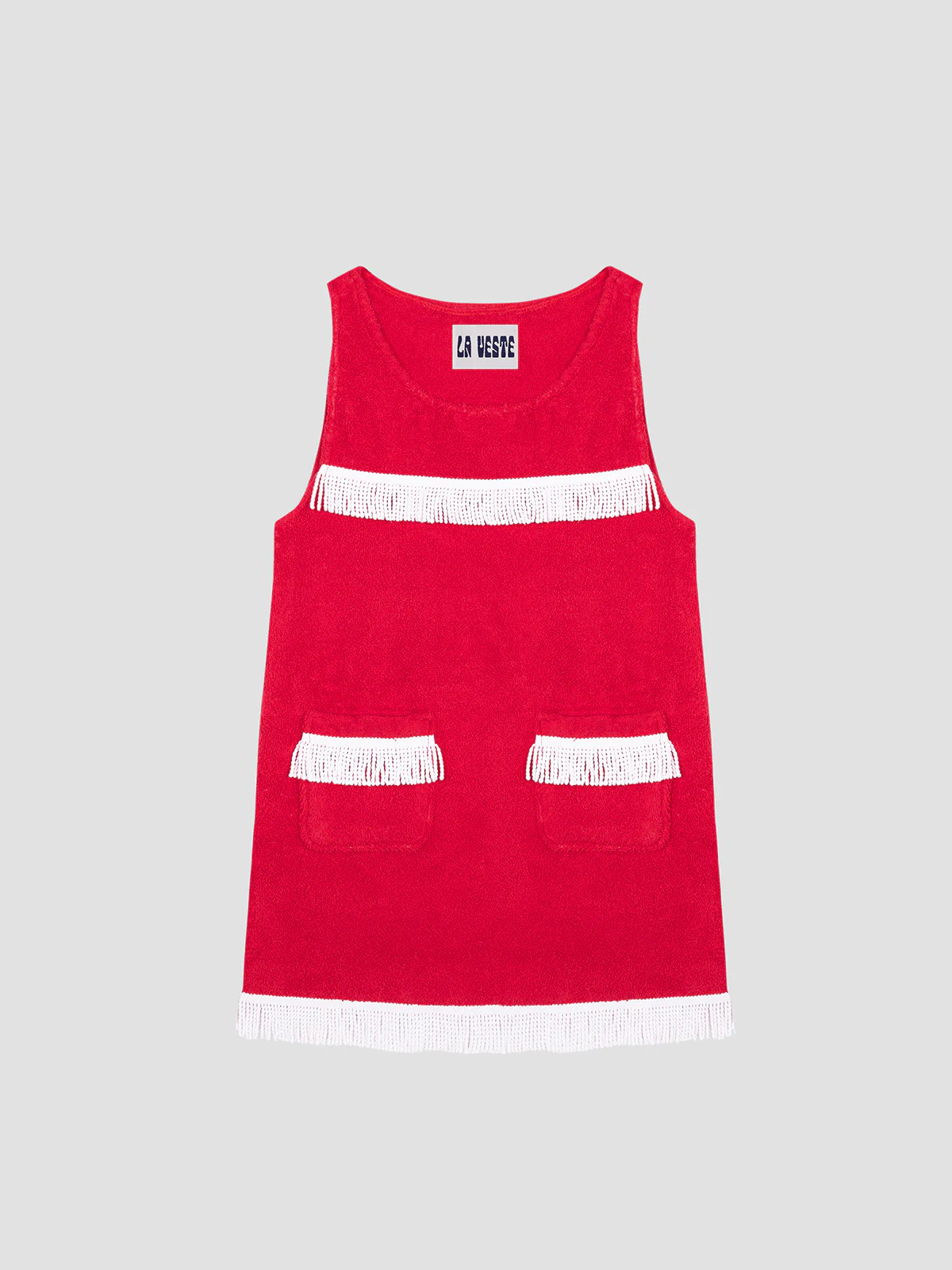 Fringes Mini Towel Red