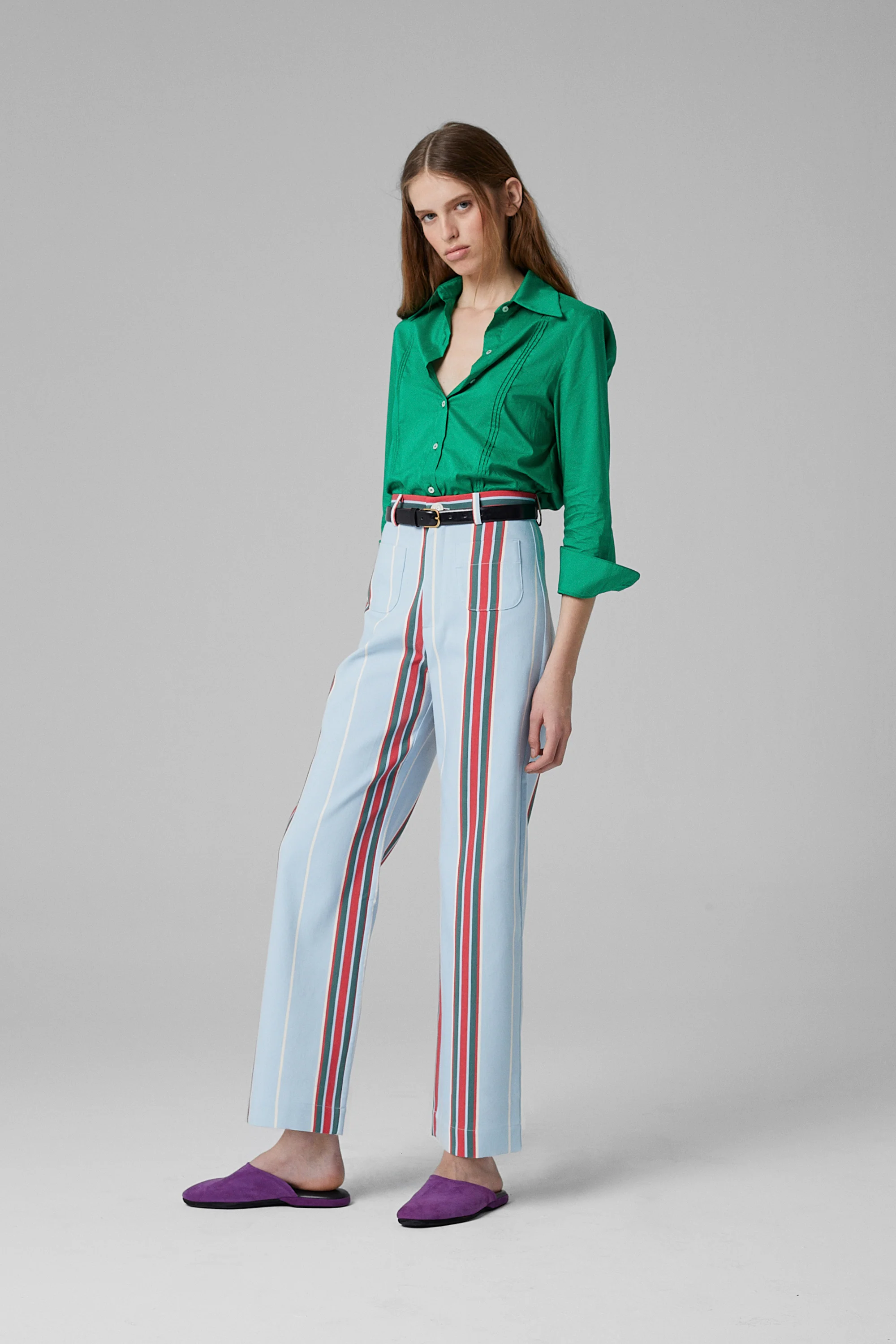 Gina Cotton Shirt Green - Image 3