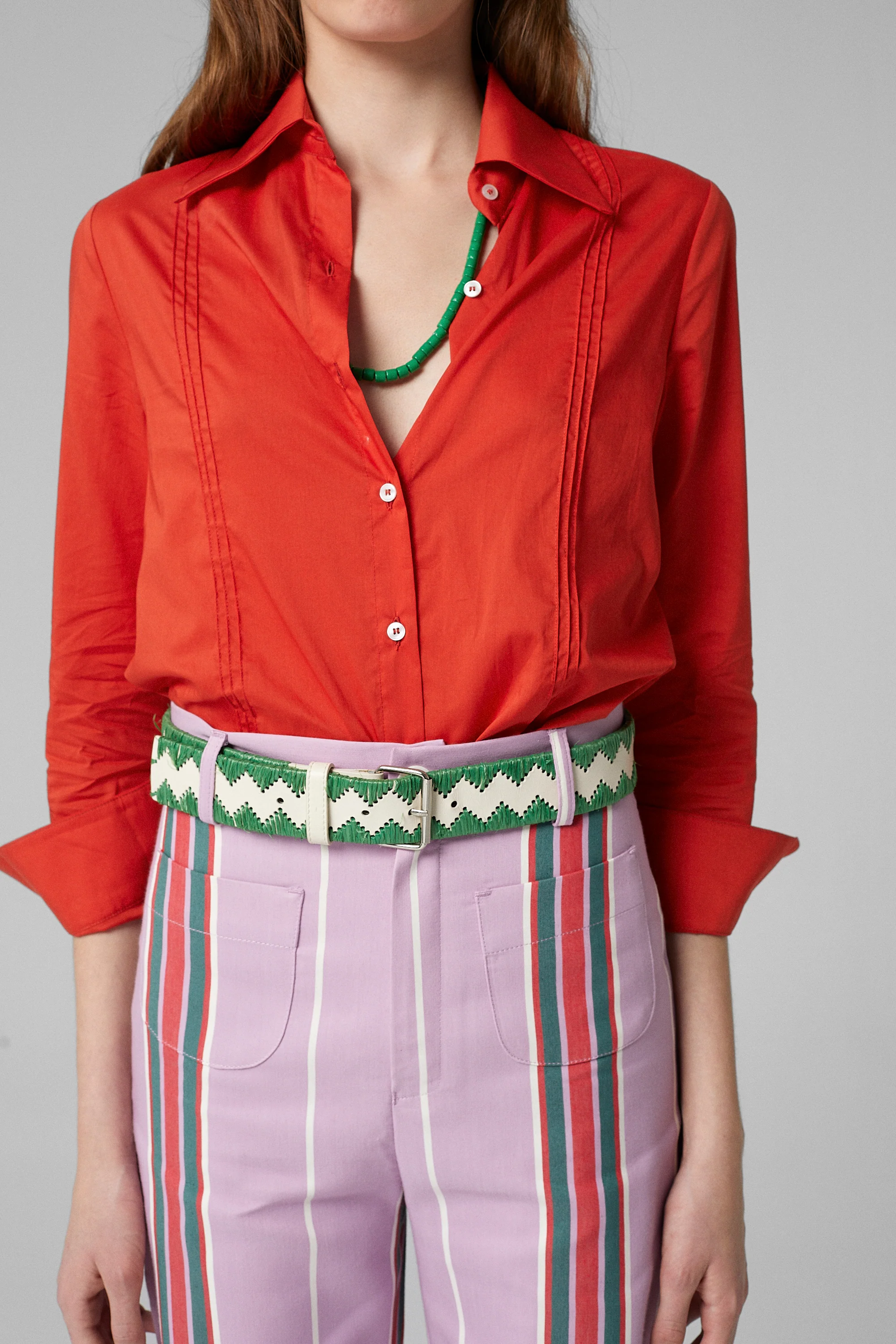 Gina Cotton Shirt Red - Image 3