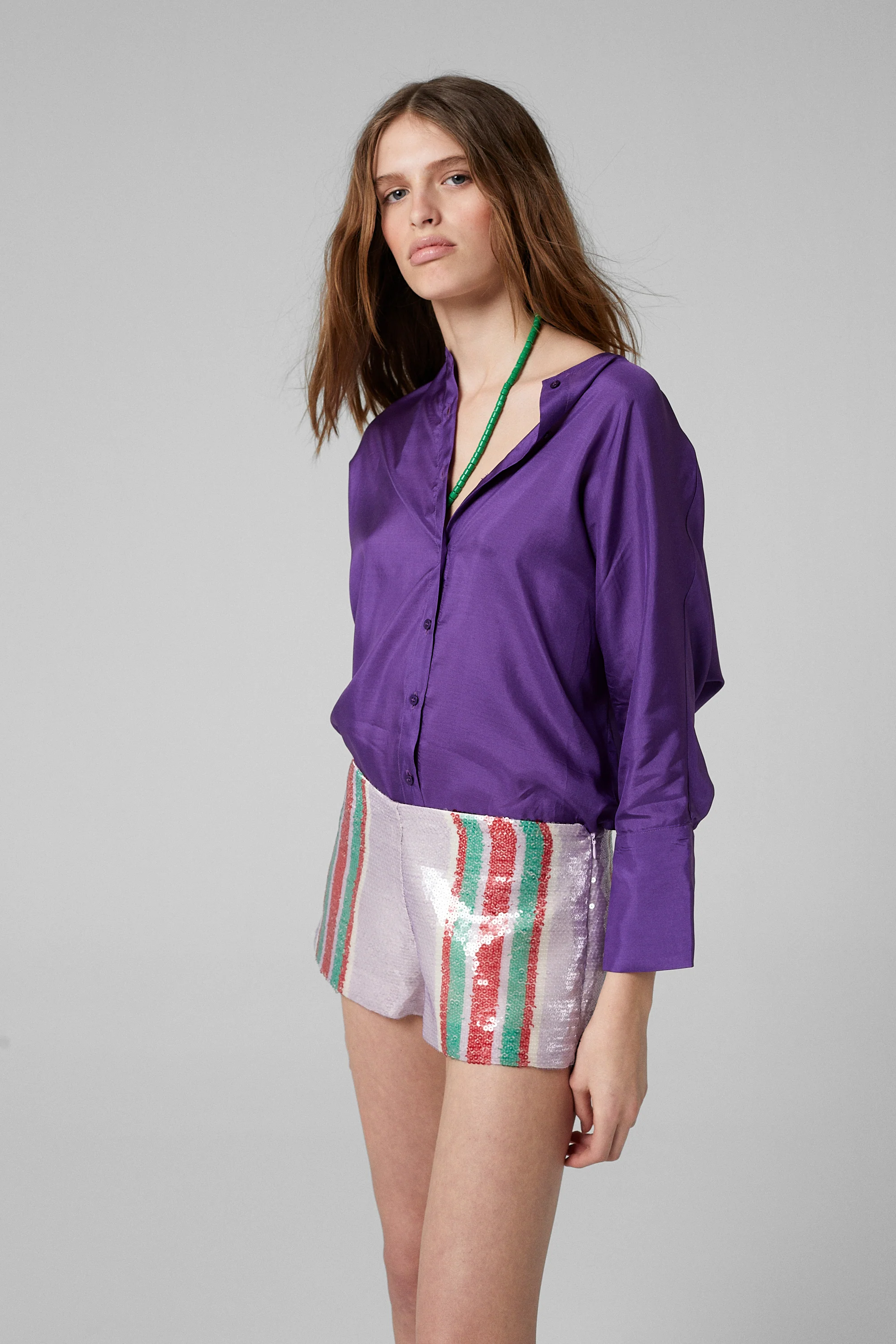 Holiday Silk Shirt Purple - Image 2