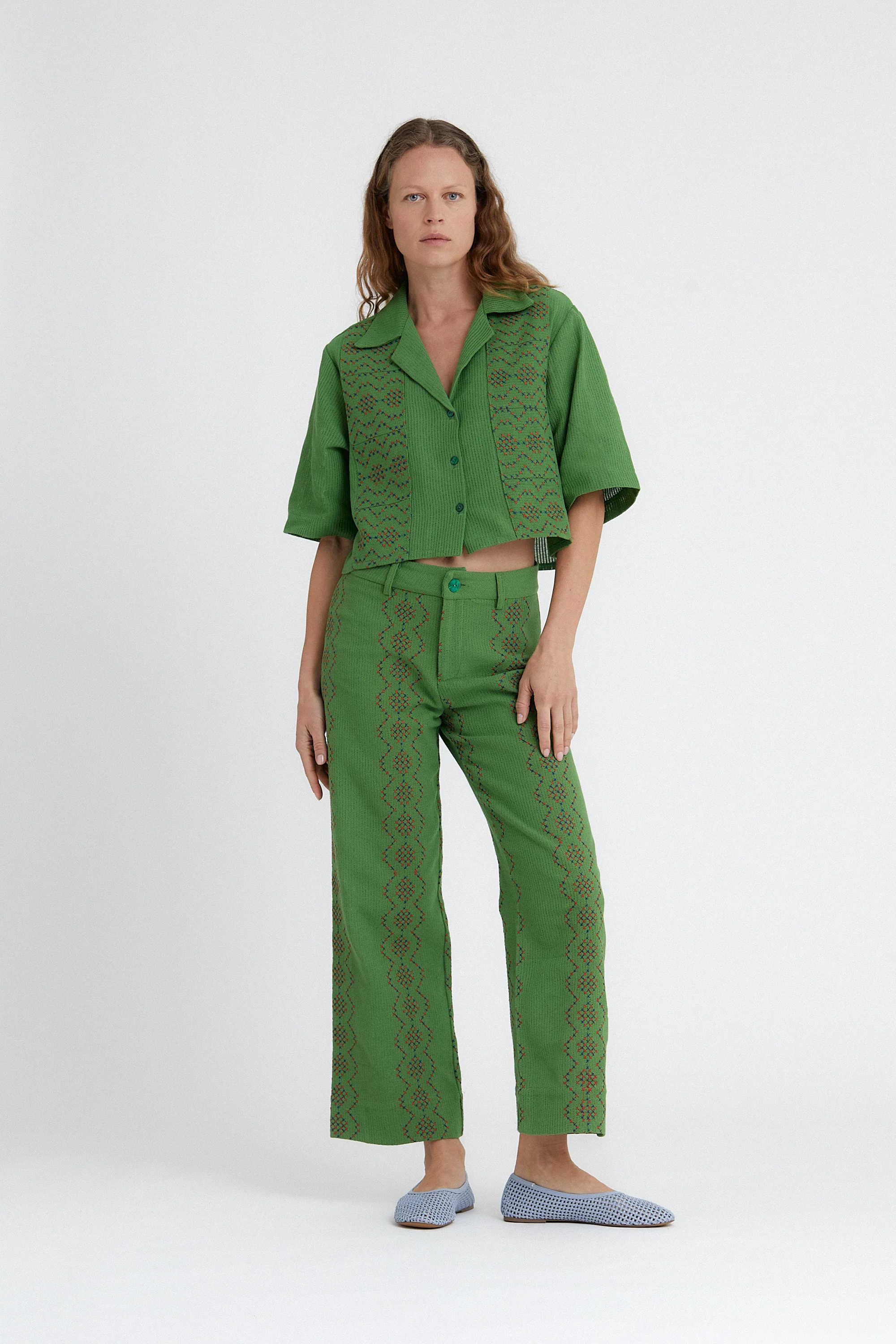 Juggle Patchwork Shirt Green - Image 4