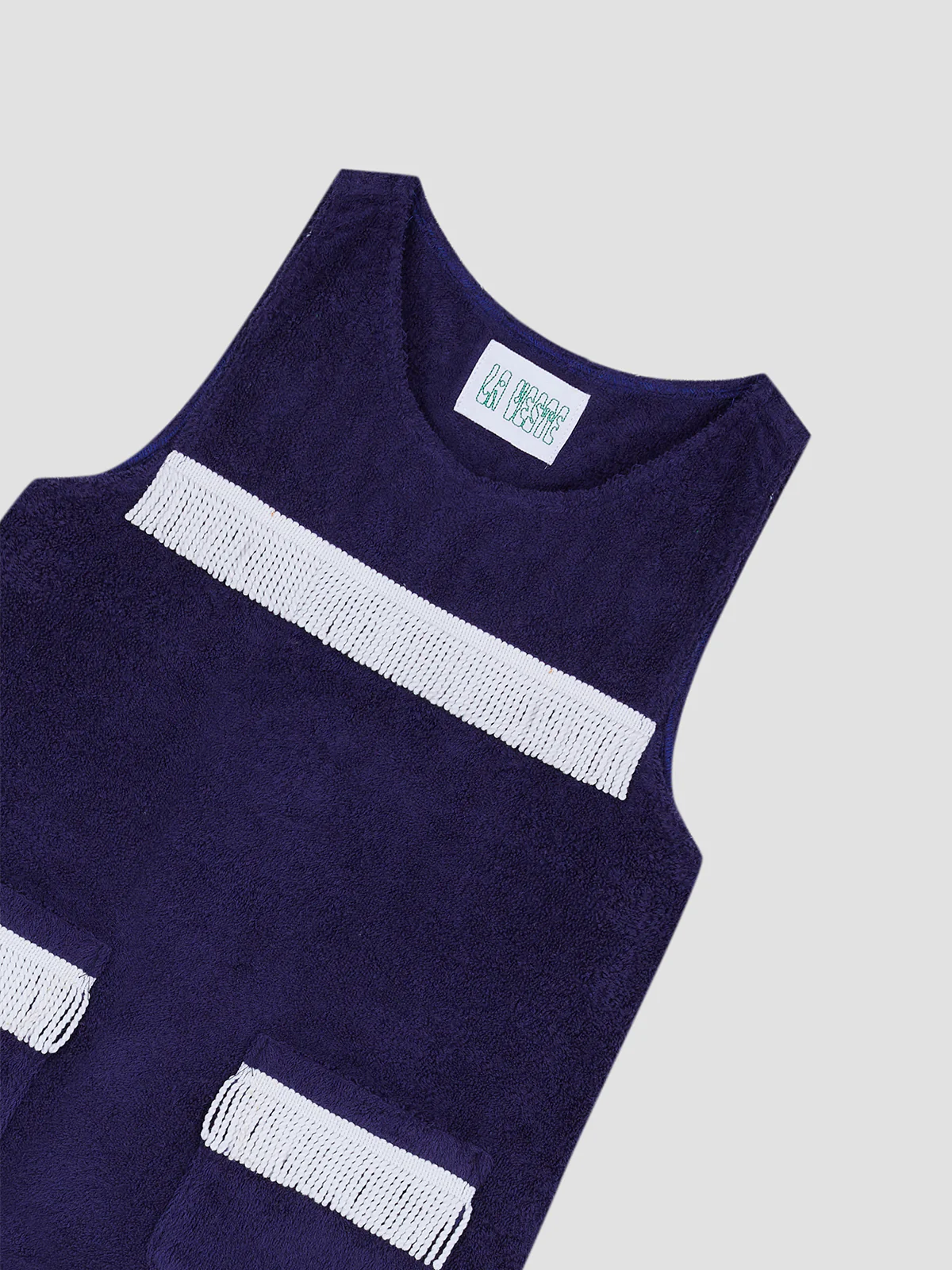 Fringes Mini Towel Navy - Image 2