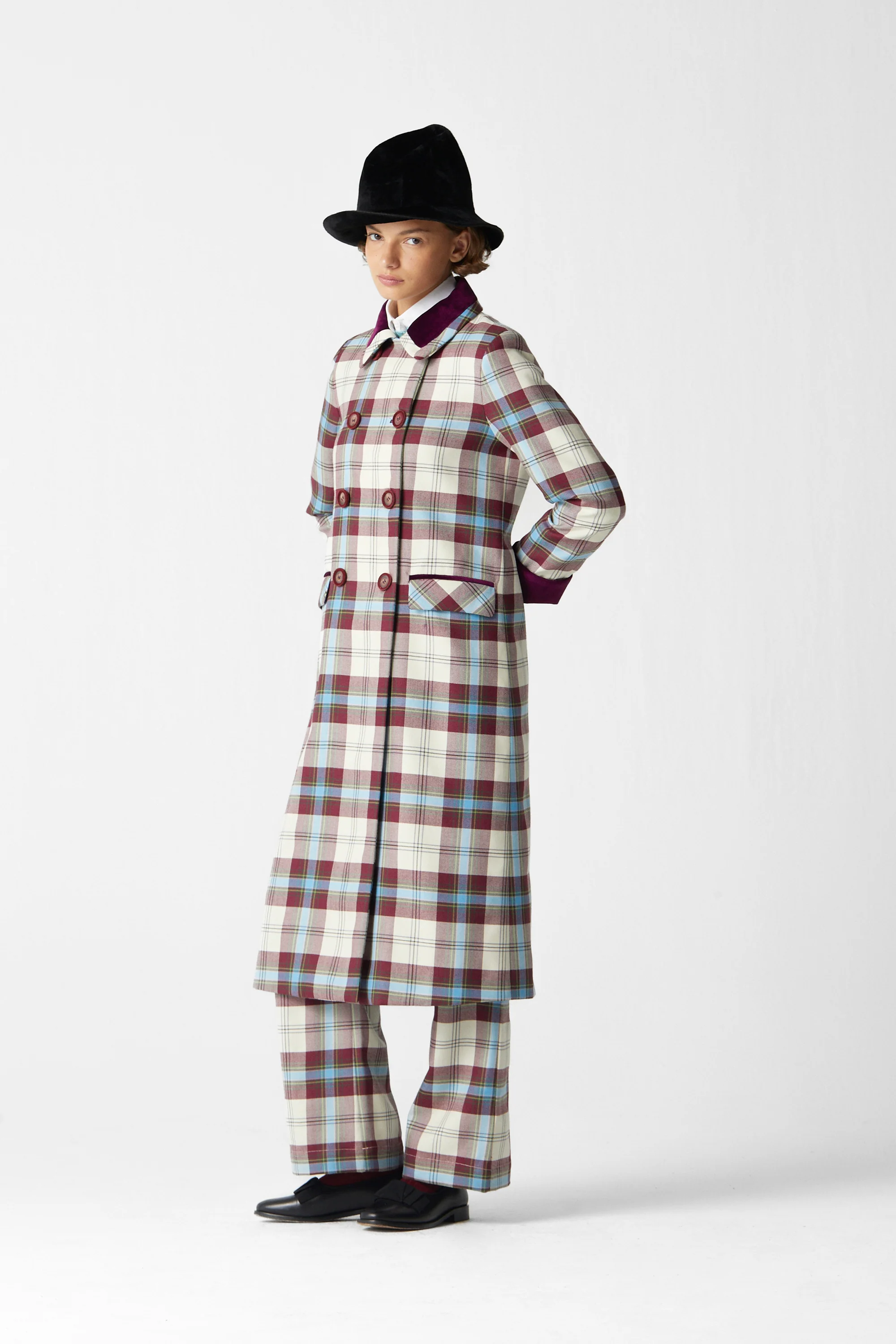 Miranda Coat Tartan Celeste - Image 2