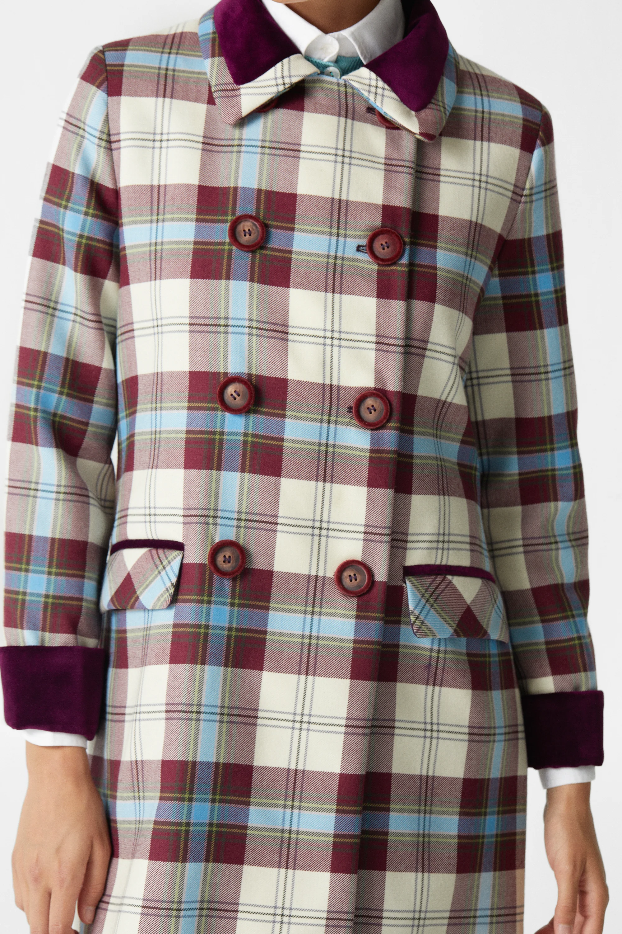 Miranda Coat Tartan Celeste - Image 3