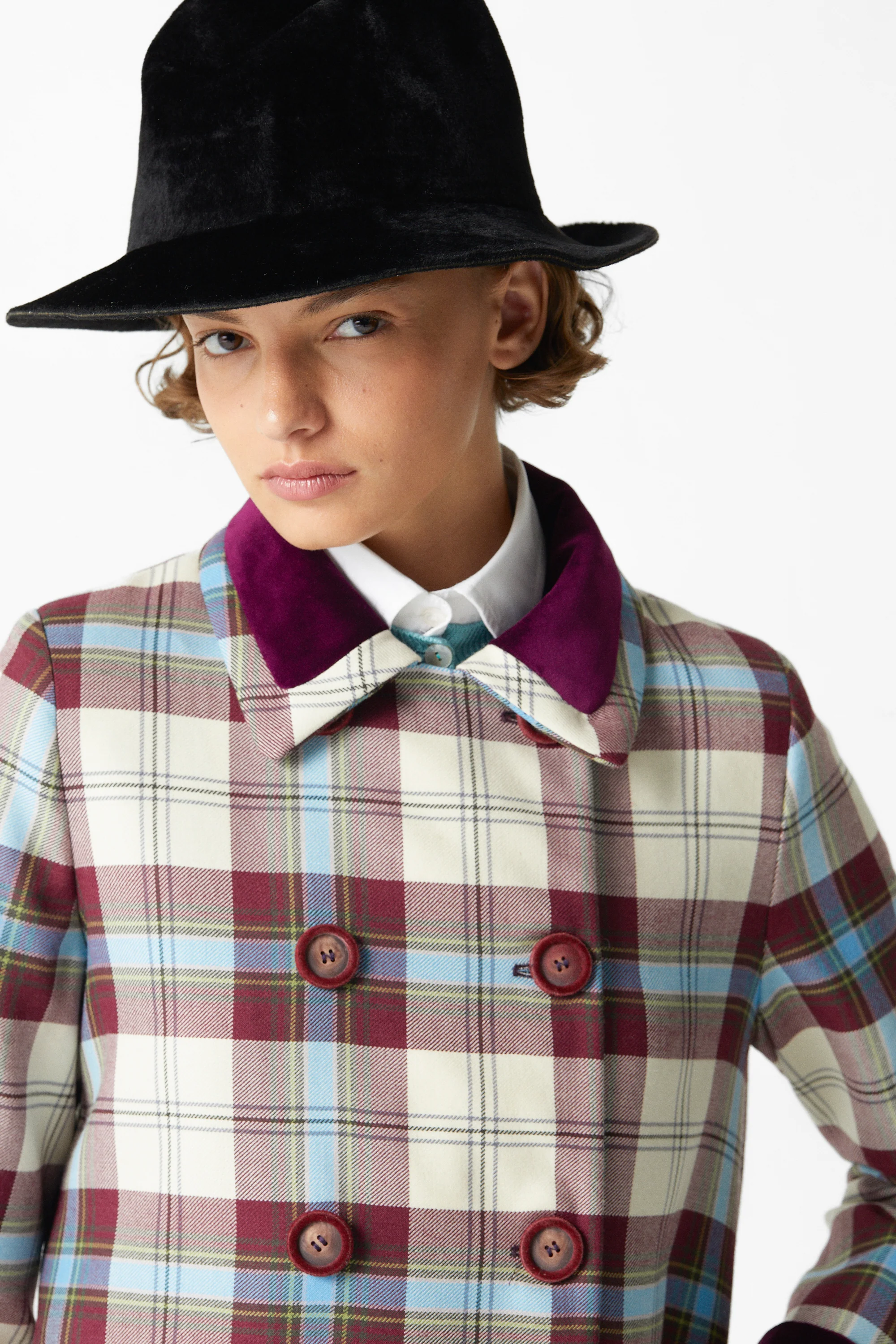 Miranda Coat Tartan Celeste - Image 7
