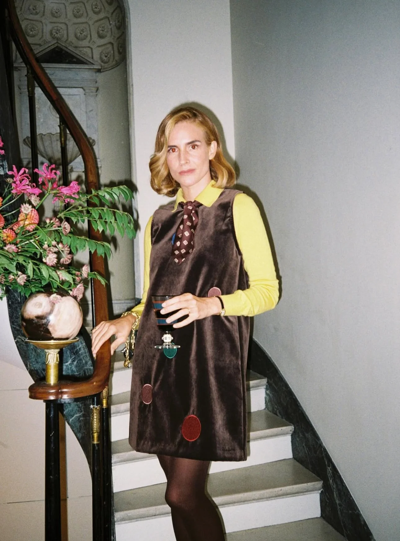 Morelino Velvet Dress Brown - Image 2