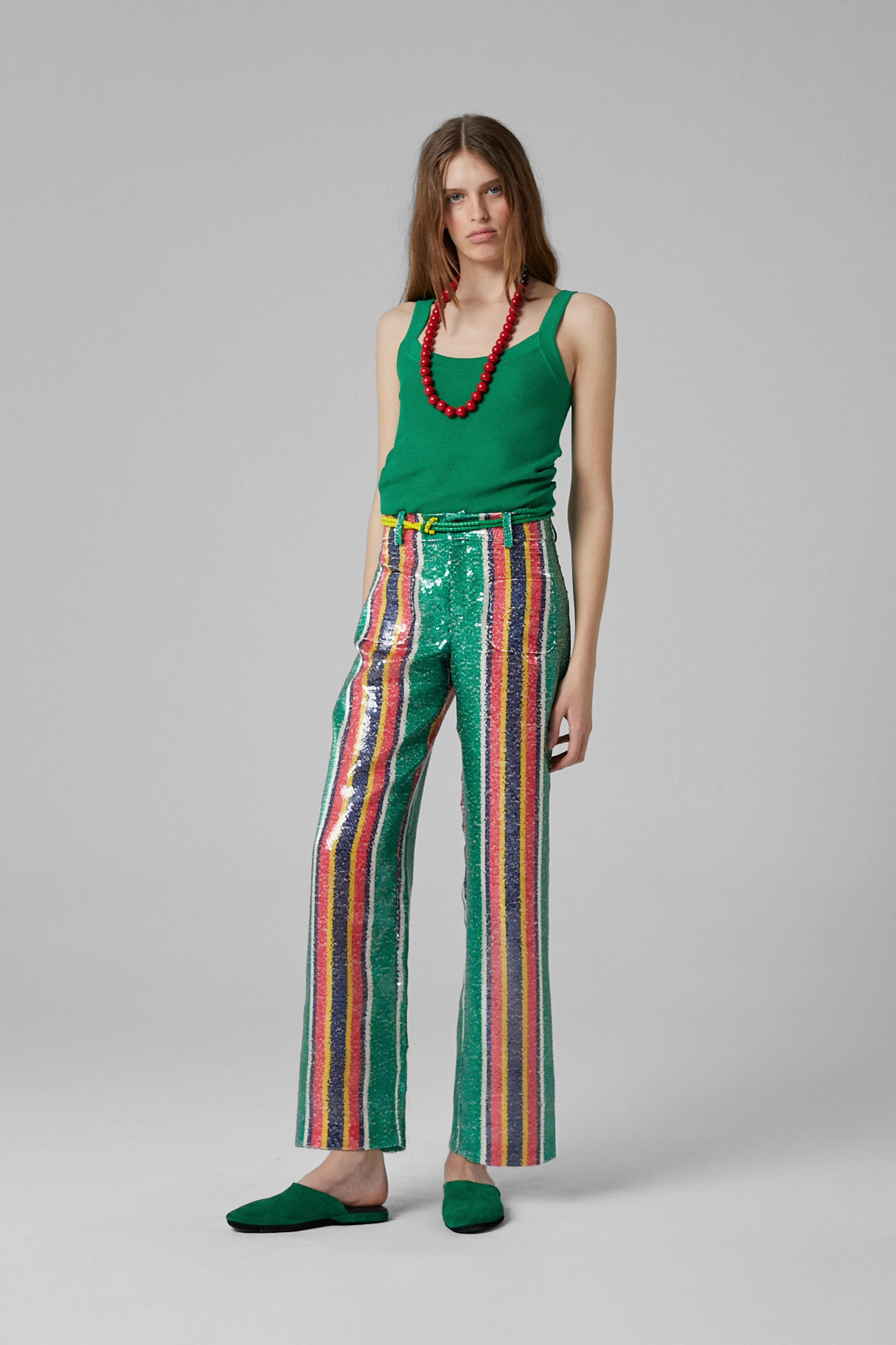 Pippi Sequin Pants Green - Image 2
