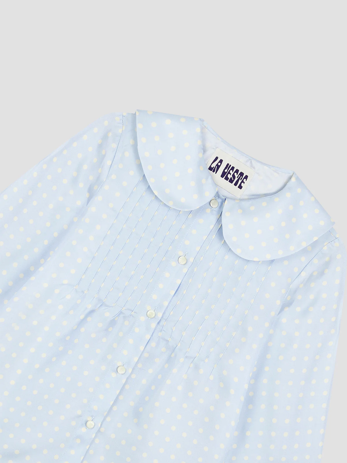 Polka Shirt Silk Celeste - Image 3