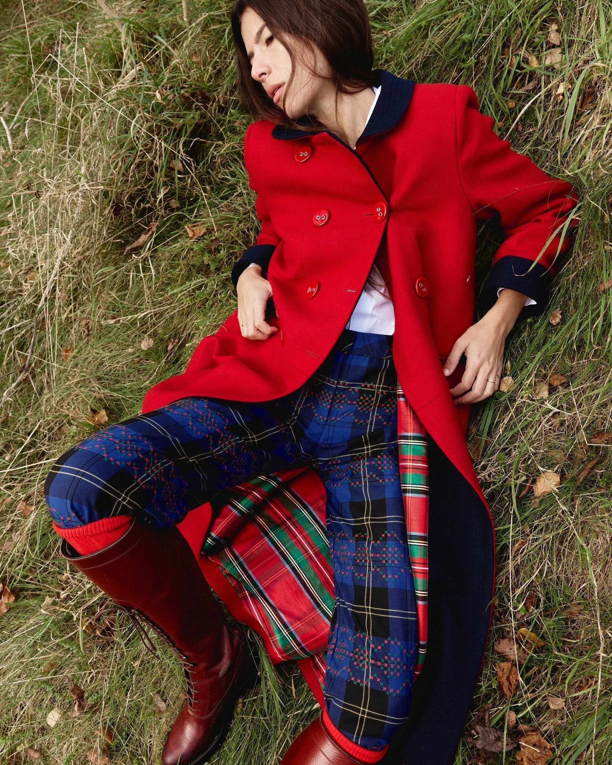 Punto De Cruz Pants Tartan Blue - Image 3
