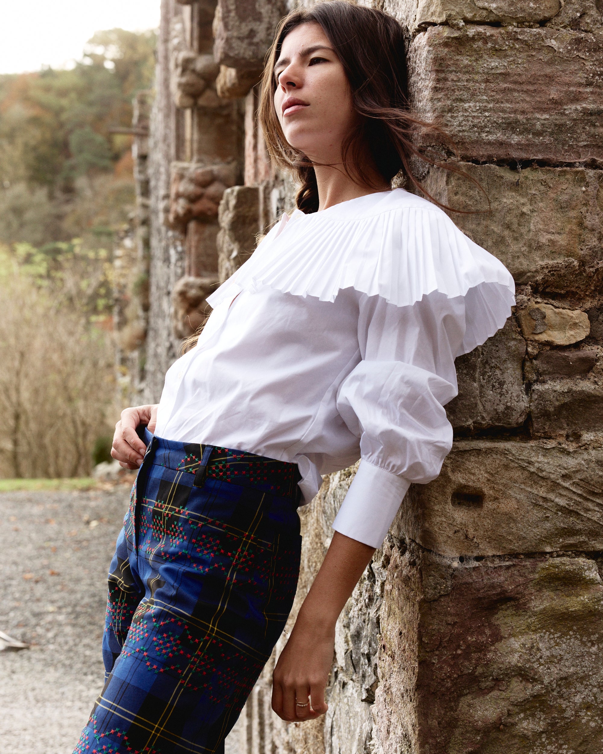 Punto De Cruz Pants Tartan Blue - Image 4
