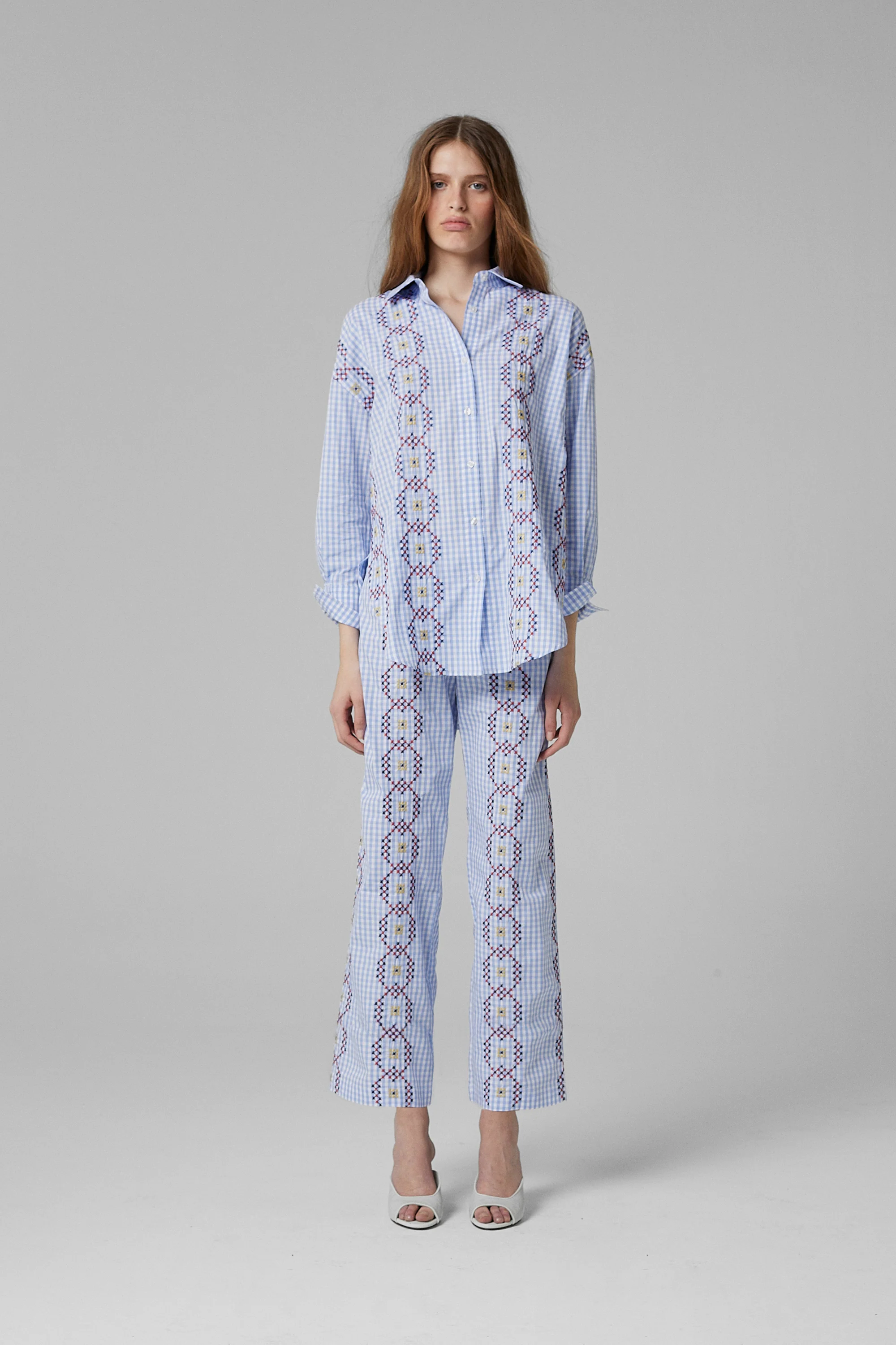 Punto De Cruz Pants Vichy Celeste - Image 2