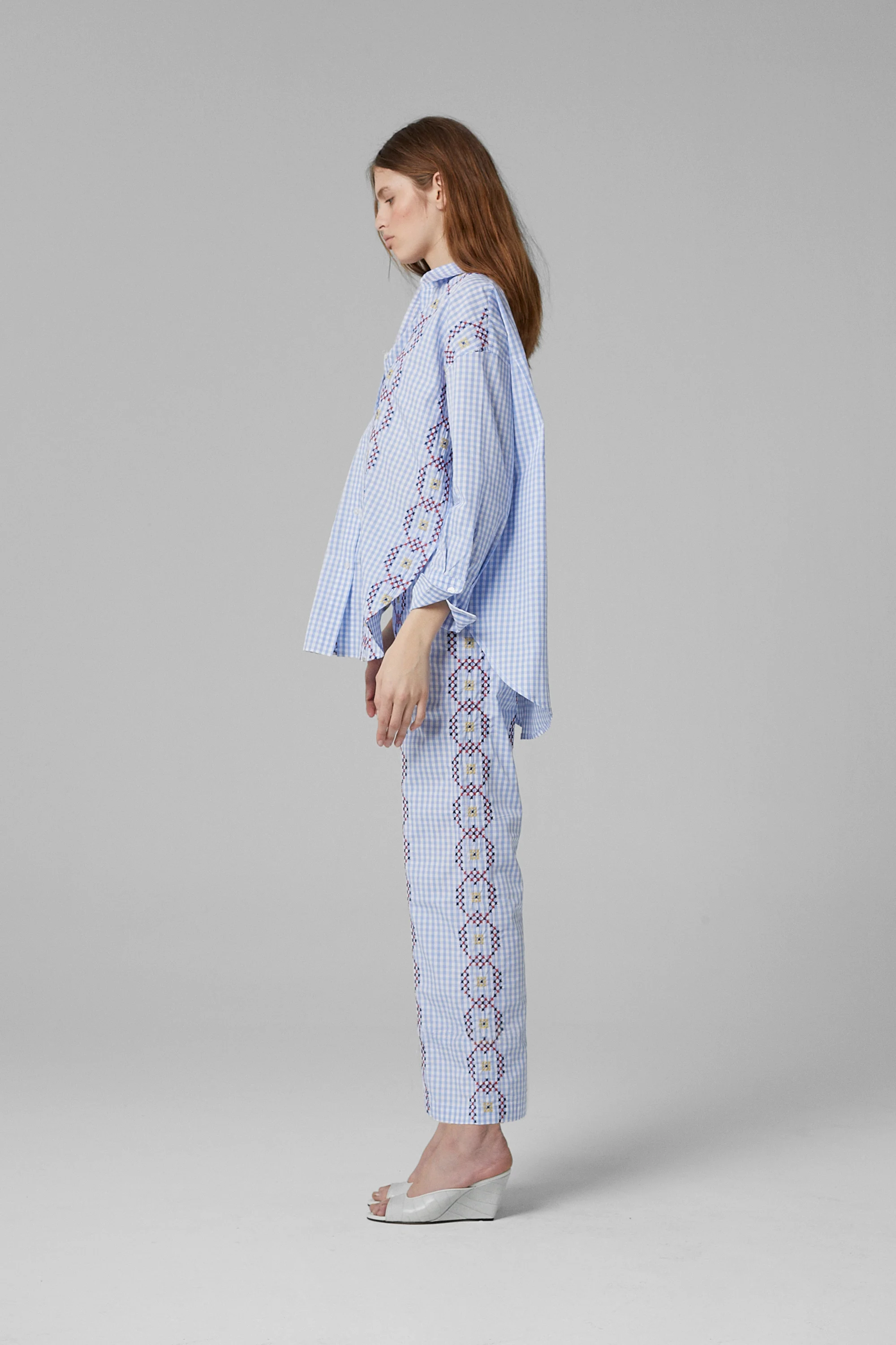 Punto De Cruz Pants Vichy Celeste - Image 3