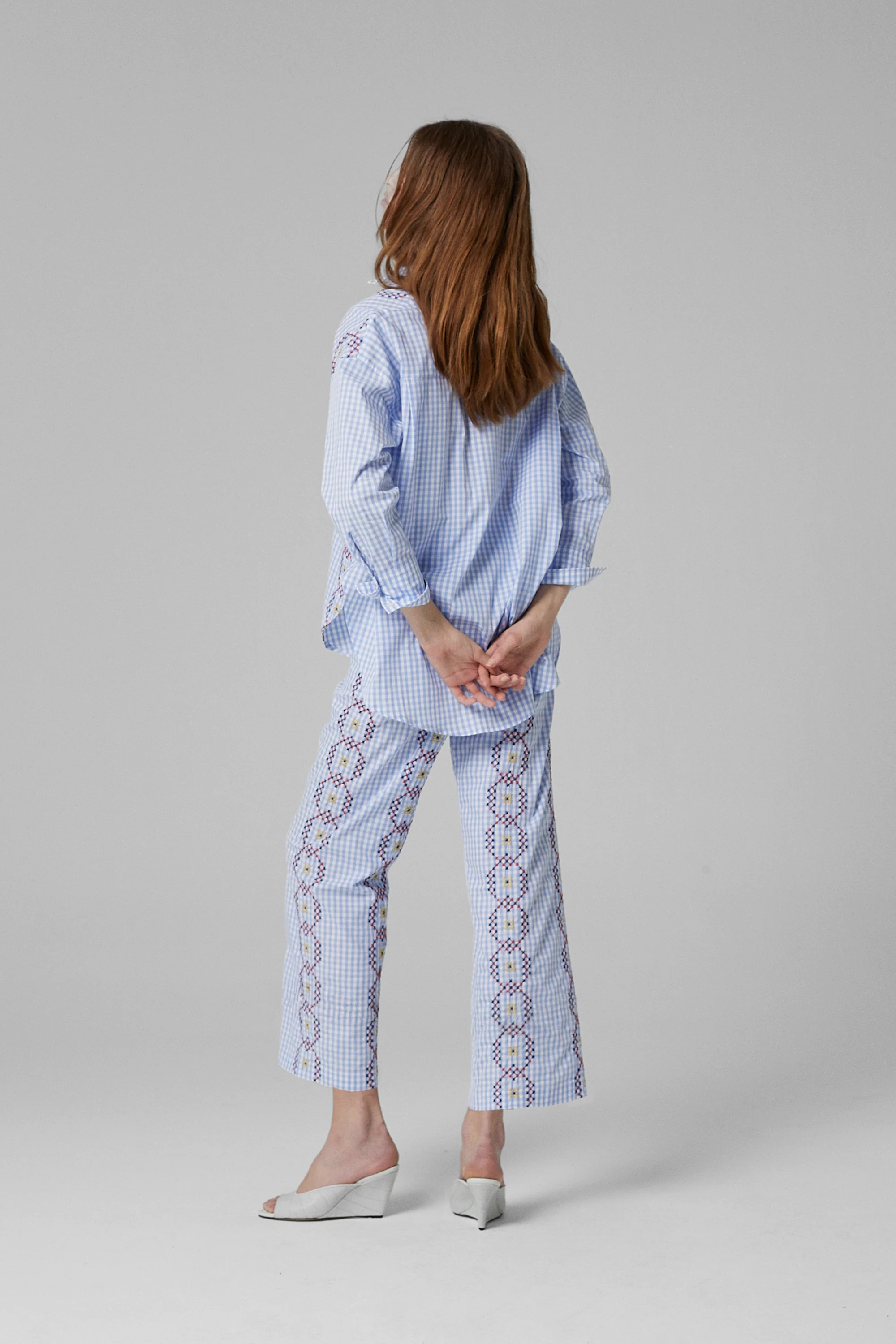 Punto De Cruz Pants Vichy Celeste - Image 4