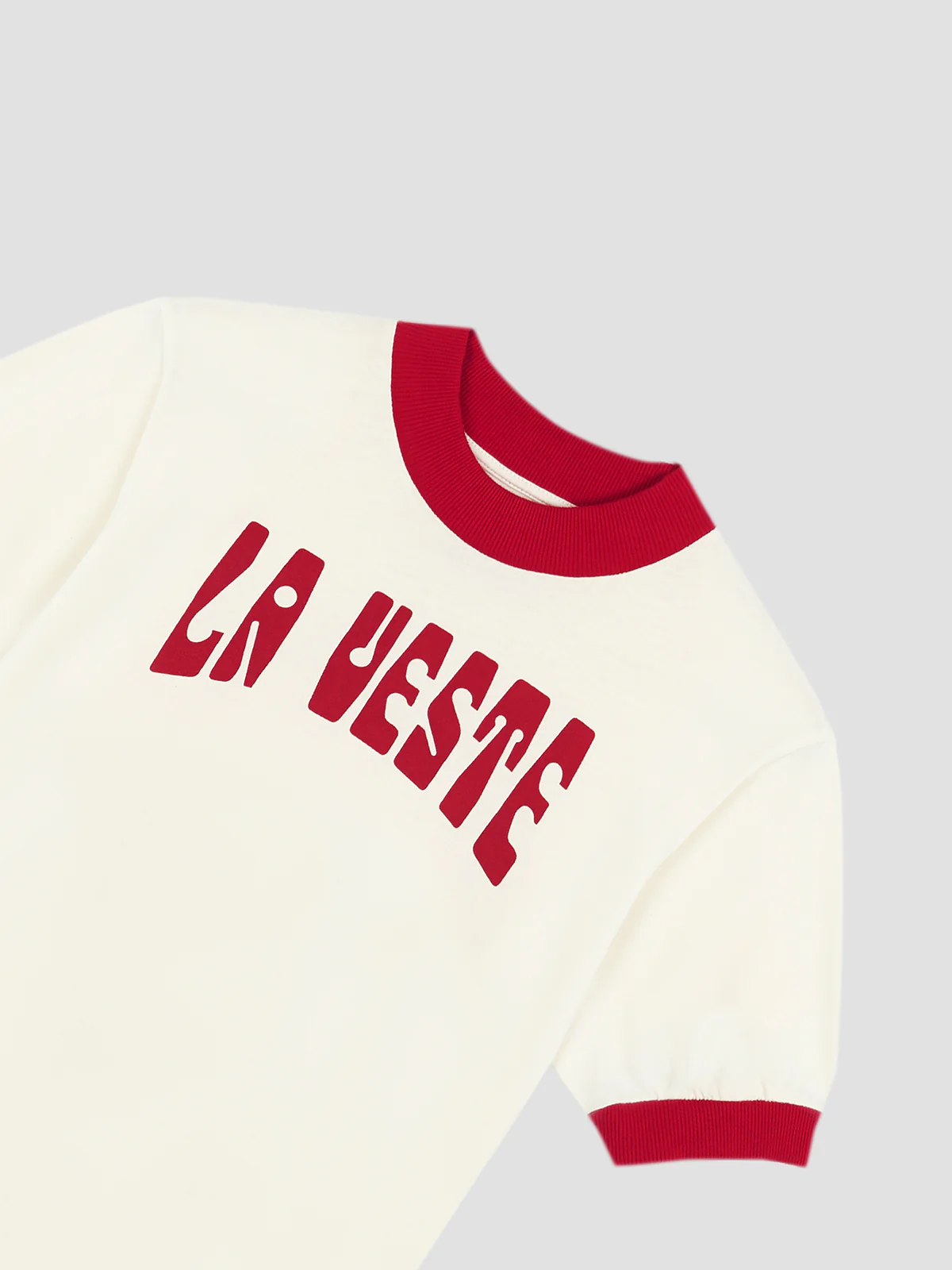 Ringer Tee Shirt Red - Image 4