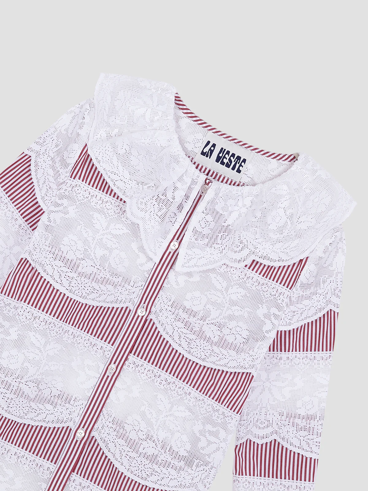 Santa Maria Red Striped Shirt - Image 2