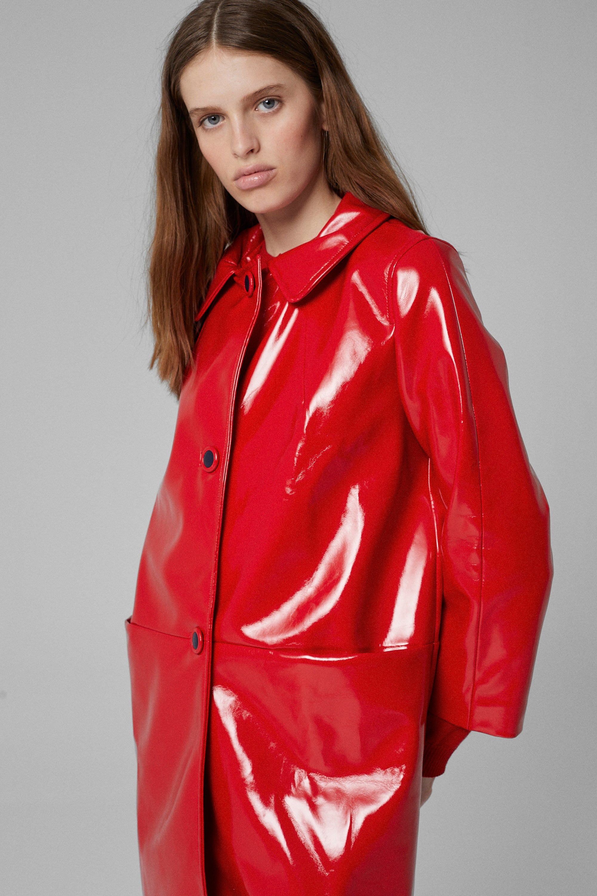 Señorita Out Of School Trench Coat Red - Image 4