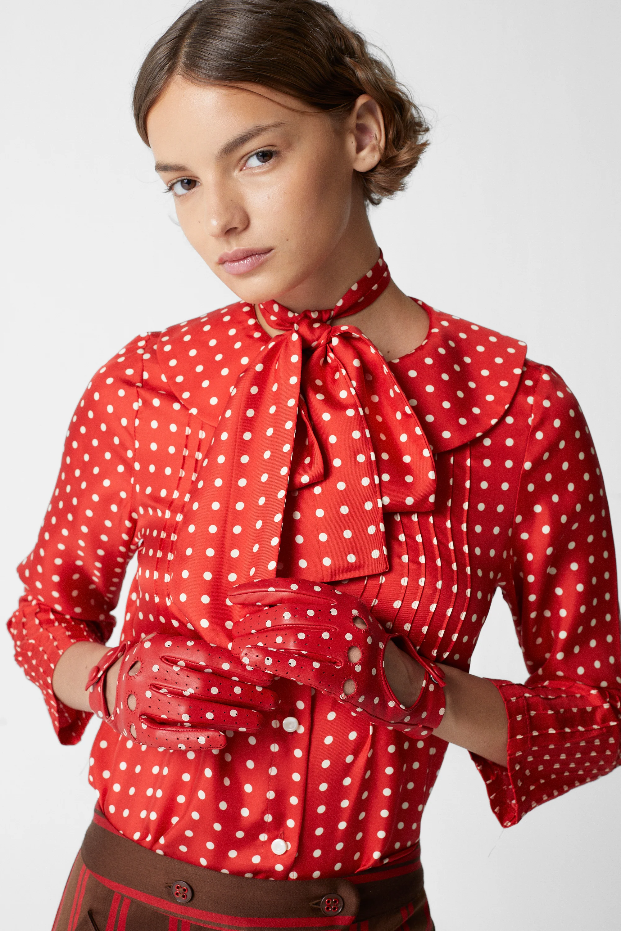 Twilly Polka Dots Silk Red - Image 3